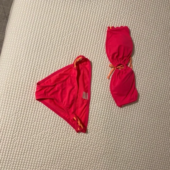 target pink and orange bandeau bikini - Picture 3 of 4
